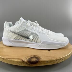 W19.5 / Mens 18 - Nike Sabrina 2 'White Noise' Basketball Shoes White Silver NEW